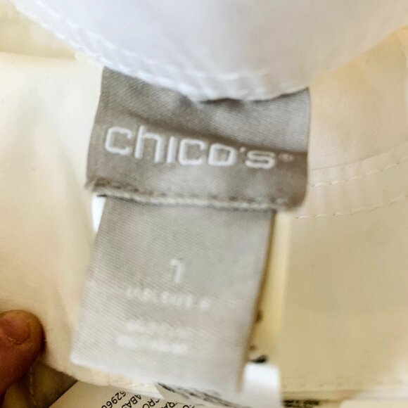 NEW Chicos Womens Secret Stretch Everyday Straight Leg Crops Alabaster Size 1| 8 - Picture 12 of 15